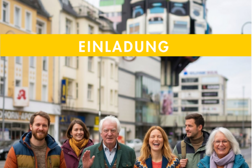 Auf dem Cover sind mehrere Personen zu sehen, die gemeinsam die Stra&szlig;e entlang spazieren.