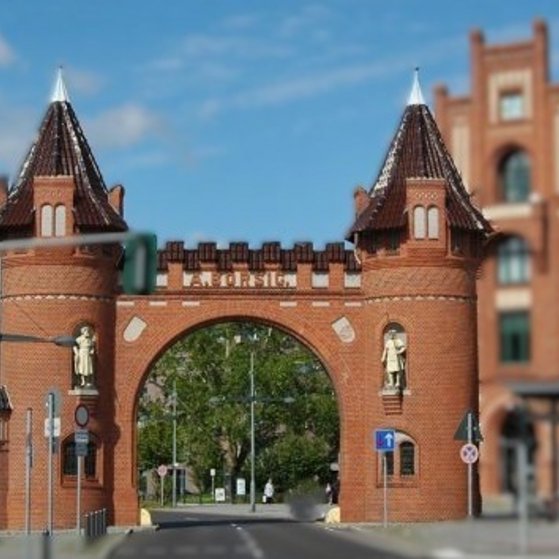 Eingangstor zum Borsiggel&auml;nde in Tegel